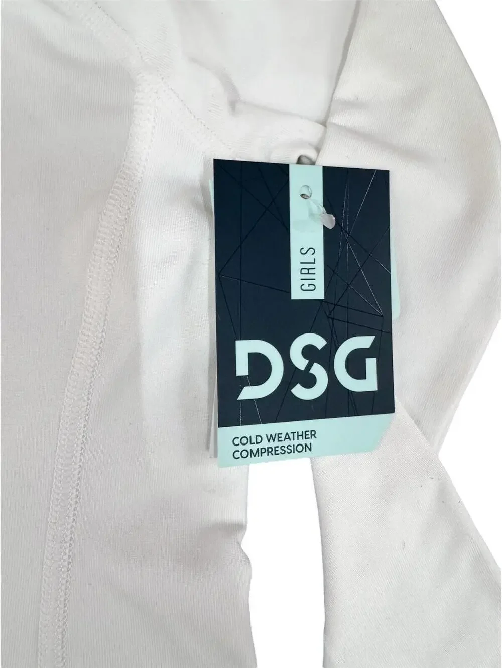 (C207) DSG Girls Cold Weather Compression Shirt Top 2XS Pure White Base Layer